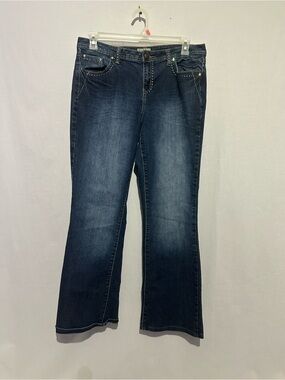 Earl Jeans Dark Wash Bootcut Jeans Women's Size 14 Embellished Back Pockets